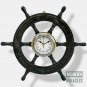 Antique Nautical Deluxe Class Dark Wood and Chrome Pirate Ship Wheel Clock Gift