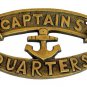 Captains Quaters Sign Nautical Plaque Ship Boat Sign Antique Wall Home Decor