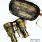 4" Antique Marine Brass Binocular Vintage Nautical Etching Spyglass with Cover