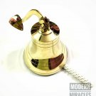 6" Nautical Shiny Brass Ship Bell Wall Mounted Bracket Maritime Hanging DoorBell