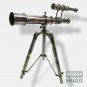 Antique Maritime Brass Double Barrel Telescope 12" Nautical with Brass Tripod