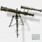 Antique Maritime Brass Double Barrel Telescope 12" Nautical with Brass Tripod