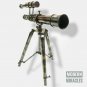Antique Maritime Brass Double Barrel Telescope 12" Nautical with Brass Tripod