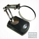 Nautical Brass Magnifying Glass on Black Wooden Base Antique Reading Magnifier