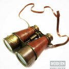 Antique Vintage Nautical Brass Binocular with Leather Cover Travel Gift Maritime