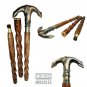 Brass Antique Anchor T Shape Retro Walking Stick Wooden Engraved Canes Gift