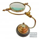 Antique Nautical Brass Adjustable Magnifying Glass Vintage Desktop Magnifier