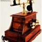 Antique Brass Victorian Rotary Dial Telephone Maharaja Wooden Phone Home Decor
