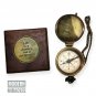 Vintage Antique Solid Brass Mini Pocket Compass With Wooden Box Gift Christmas