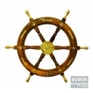 Nautical Wooden Ship Wheel, Marine Wall Hanging 24" Ship Wheel Nautical Gift