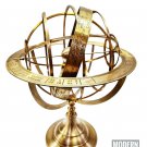 18" Nautical Big Brass Armillary Sphere World Globe Brass Base Home Decorative