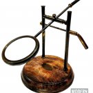 Vintage Antique Style Brass Glass Adjustable Magnifying Desk Lens 3" Home Decor
