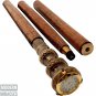 Brass Handle Vintage Engraved Walking Cane Stick with Clock Victorian Style Gift