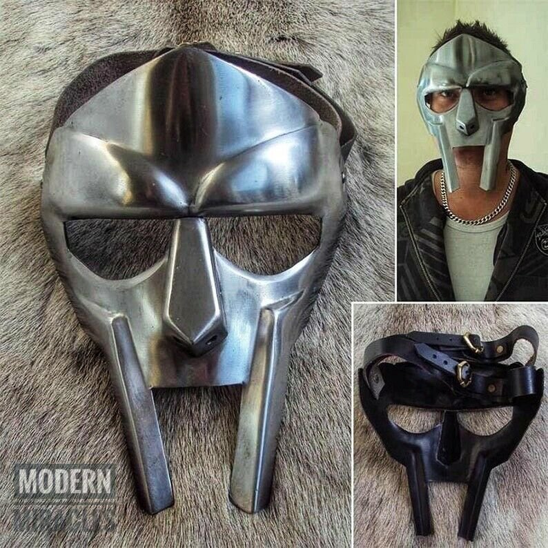 New Gladiator Face Mask Helmet Hand Forged Sca Larp Helmet Roman Armor Mf Doom