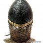 Medieval Norman Viking Antique Black Helmet Iron and Brass Halloween Wearable