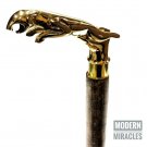 Wooden Walking Stick Brass Jaguar Handle Cane Leather Walking Stick Cane Gift