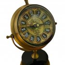 Brass Nautical London 1832 Desk Clock & Shelf Clock Rotating Engraved Dial Gift