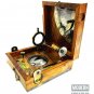 Wooden Marine Master Box/Nautical Sextant/Ship's Instruments/Directional Compass