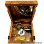 Wooden Marine Master Box/Nautical Sextant/Ship's Instruments/Directional Compass