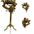 Brass Ship Sextant Compass with Tripod Vintage Solid Antique Nautical Sailing
