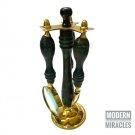 Set of 3 Decorative Brass Handheld Magnifying Glass with Bottle& Letter Opener