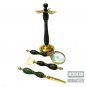 Set of 3 Decorative Brass Handheld Magnifying Glass with Bottle& Letter Opener