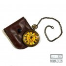 Nautical Antique Style Brass Pocket Watch with Chain Pendant Style Watch / Cover