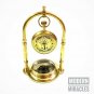 Nautical Shinny Brass Victorian Table Clock with Compass on Base Home decor gift