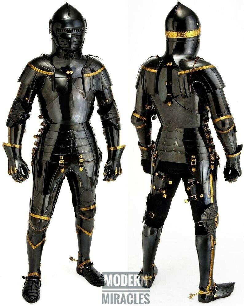 Medieval Knight Black Suit Full Body armor GOT Cosplay Wearable Costume Combat