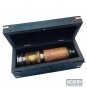 Nautical Antique Kelvin & Hughes London Brass Leather Telescope With Wooden Box