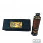 Nautical Antique Kelvin & Hughes London Brass Leather Telescope With Wooden Box
