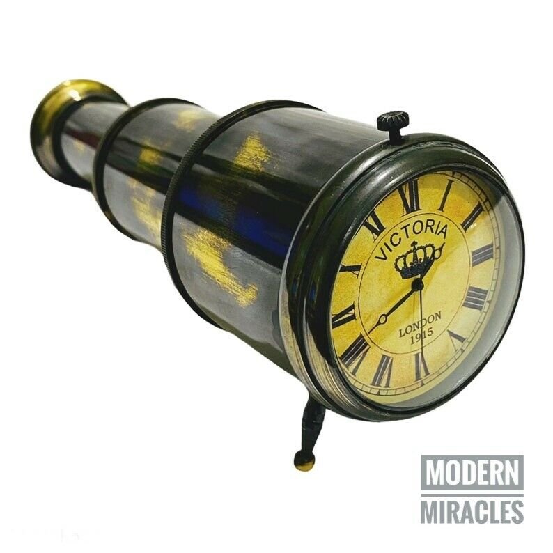 Vintage Antique Brass Desk Clock Victoria London 1915 Maritime Clock Nautical