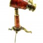 Nautical Brass Marine Navy Leather Binocular Antique Monocular with Brass Stand