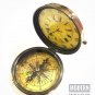 Nautical Brass Pocket Compass with Analog Clock 3" Home & Office Table Decor