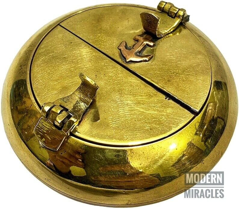 Vintage Brass Ashtray Cigar Cigarette Tobacco Marine Handmade Art Anchor