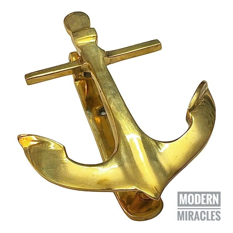 Antique Brass Ship Anchor Door Knocker, Nautical Marine Brass Door Knocker Decor