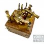 Antique Nautical Brass Ship Sextant with Extra 2 Vintage Telescope in Wooden Box