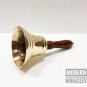 Antique Hand Bell Brass School Call Bell Loud Ring w/ Wood Handle Vintage Style