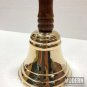 Antique Hand Bell Brass School Call Bell Loud Ring w/ Wood Handle Vintage Style