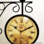 Victoria Station Double Sided Railway Black Powder Coated Clock Functional Clock