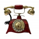 Vintage Red Patina Antique  Rotary Dialing Working Telephone valentine gift