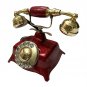Vintage Red Patina Antique Rotary Dialing Working Telephone valentine gift