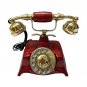 Vintage Red Patina Antique Rotary Dialing Working Telephone valentine gift