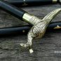 Vintage Brass Peacock Handle Wooden Folding Compaq Black Walking Stick Gift Xmas