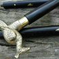 Vintage Brass Peacock Handle Wooden Folding Compaq Black Walking Stick Gift Xmas