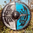 Medieval Ragnar Viking Battle Ready Wooden Round Shield Halloween Cosplay Gift