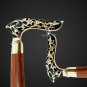 Vintage Brass Solid Handle Antique Style Victorian Cane Wooden Walking Stick New