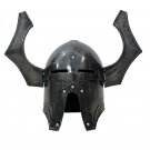 Blackened 18 Gauge Steel Medieval Warhammer Chaos Helmet Cosplay Replica Costume
