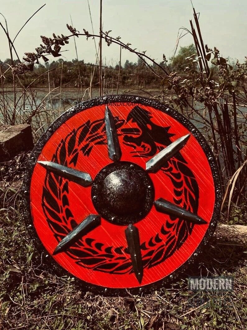 Medieval Viking Shield Battle Worn Viking Wooden Shield Viking Cosplay Halloween