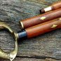Vintage Brass Halloween Look Handle Wooden Folding Black Walking Stick Gift Xmas